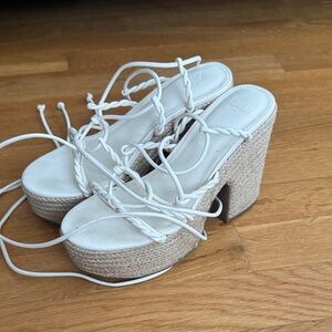 Marc Fisher lace up platform sandals